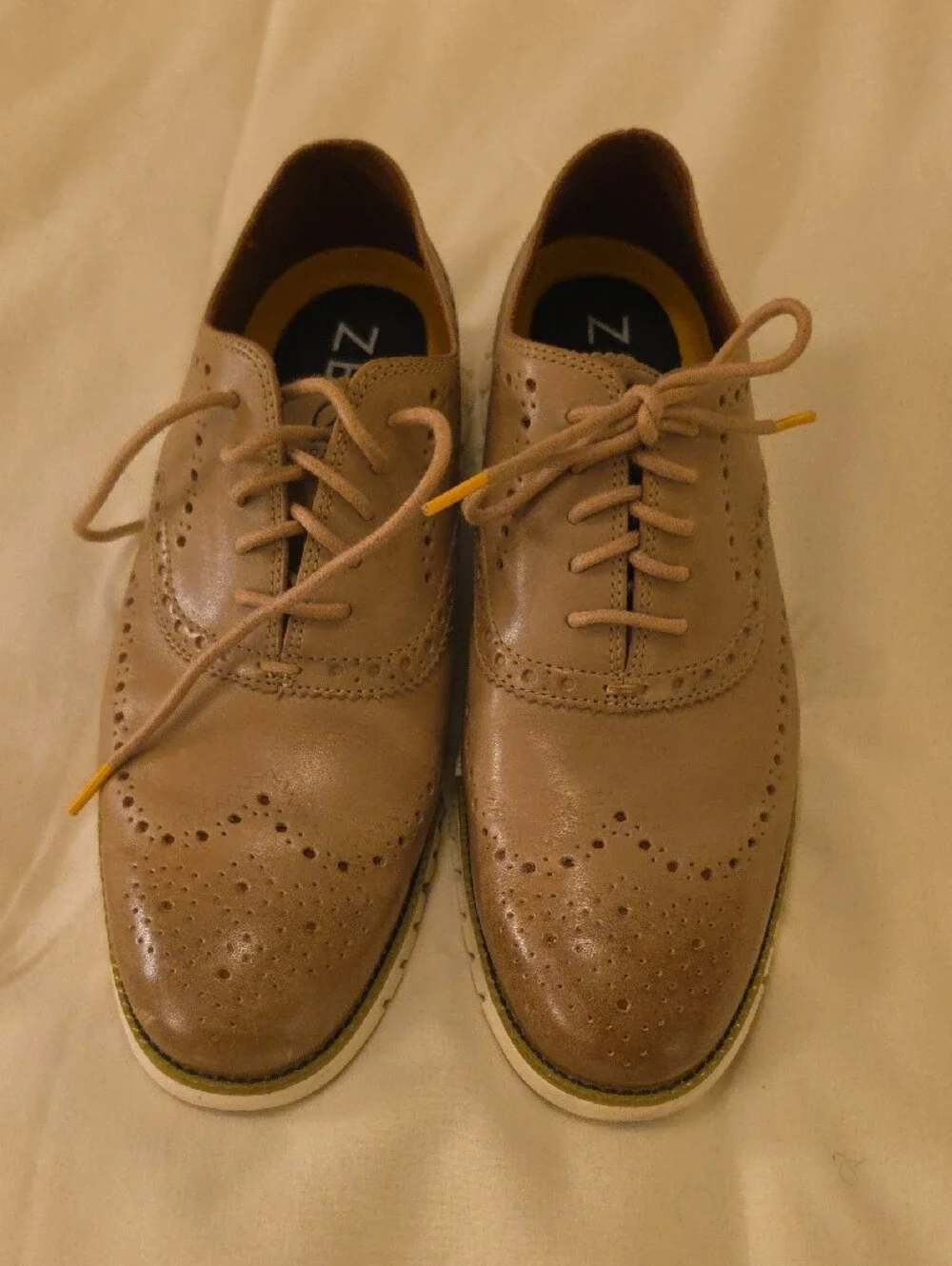 Cole Haan Zero Grand Wingtip Derby in Tan with Lightweight Sole